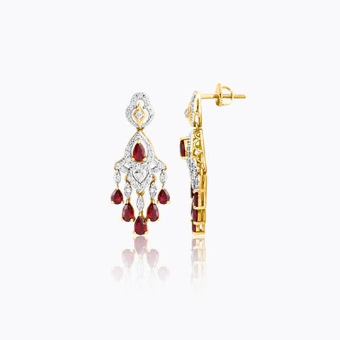 Vintage Scarlet Gemstone Drop Earrings Vintage Scarlet Gemstone Drop Earrings
