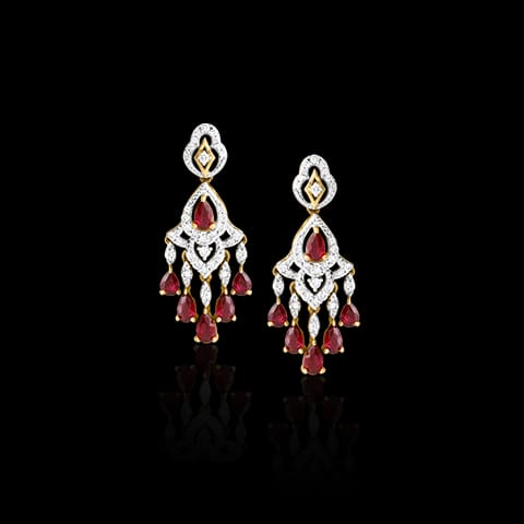 Vintage Scarlet Gemstone Drop Earrings Vintage Scarlet Gemstone Drop Earrings