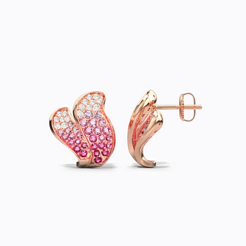 Wineberry Blushed Gemstone Hoop Earrings