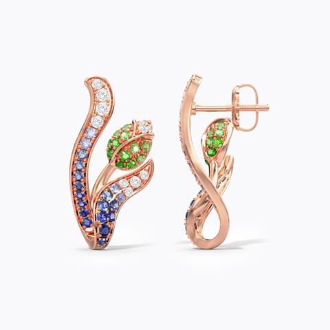 Tulip Duo Gemstone Stud Earrings