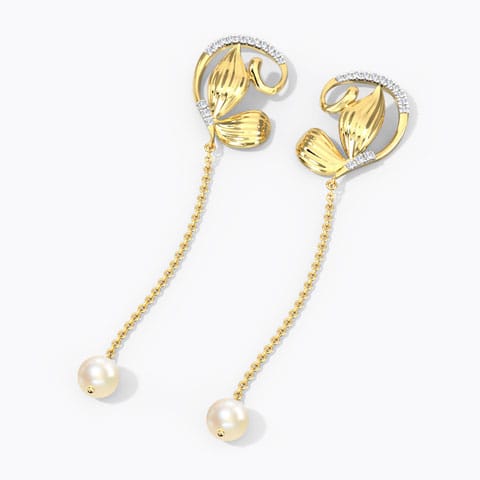 Sway Butterfly Pearl Drop Earrings
