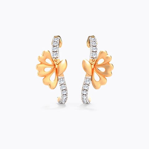Linda Butterfly Diamond Hoop Earrings