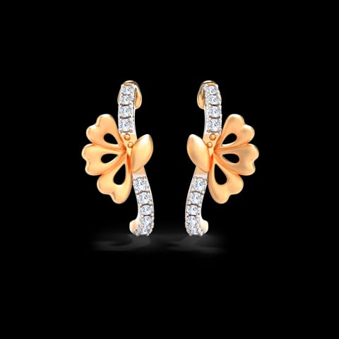 Linda Butterfly Diamond Hoop Earrings