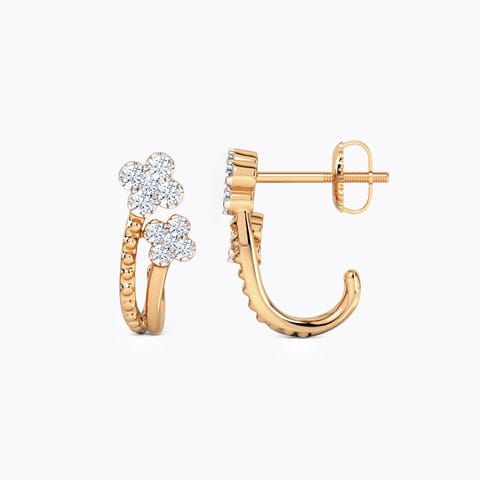 Twin Clover Diamond Hoop Earrings Twin Clover Diamond Hoop Earrings