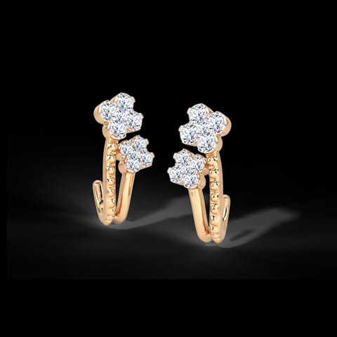 Twin Clover Diamond Hoop Earrings Twin Clover Diamond Hoop Earrings