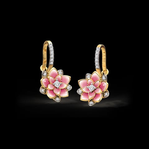 Glorious Lotus Diamond Drop Earrings Glorious Lotus Diamond Drop Earrings