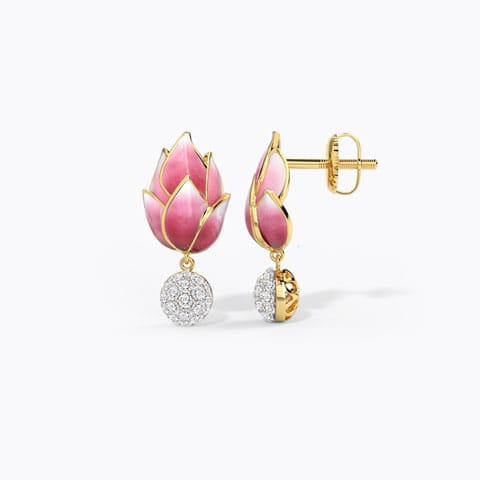 Lotus Bud Diamond Drop Earrings Lotus Bud Diamond Drop Earrings