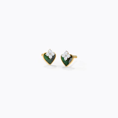 Pretty Green Diamond Stud Earrings