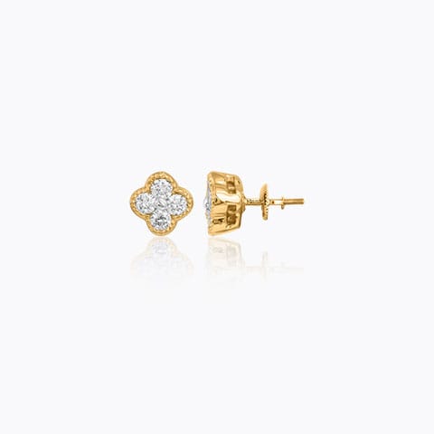 Clover Diamond Stud Earrings
