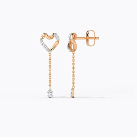Twirling Heart Diamond Drop Earrings Twirling Heart Diamond Drop Earrings
