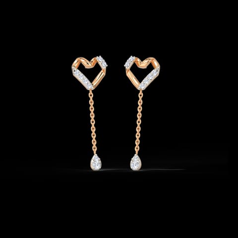 Twirling Heart Diamond Drop Earrings Twirling Heart Diamond Drop Earrings
