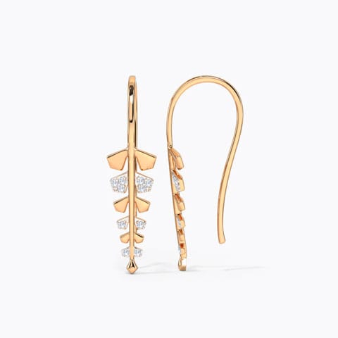 Dazzling Fern Diamond Drop Earrings