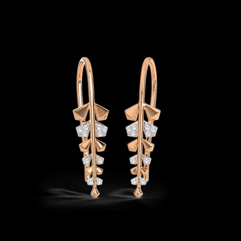 Dazzling Fern Diamond Drop Earrings