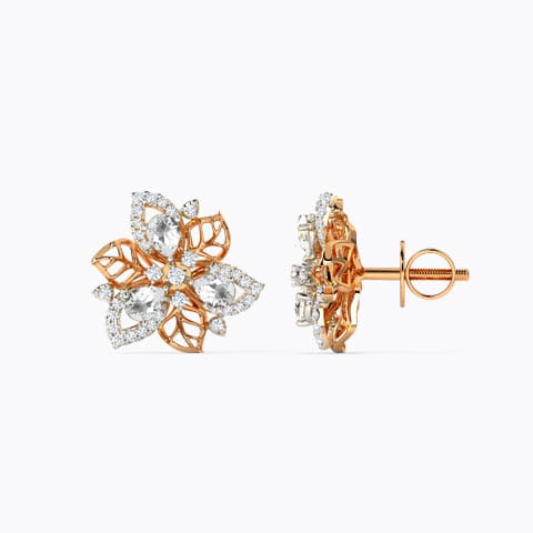 Enticing Bloom Diamond Stud Earrings