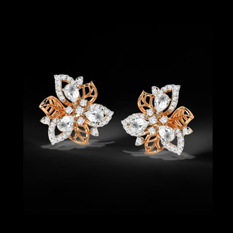 Enticing Bloom Diamond Stud Earrings