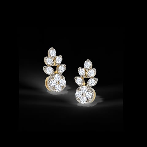 Leaflet Cluster Diamond Stud Earrings Leaflet Cluster Diamond Stud Earrings