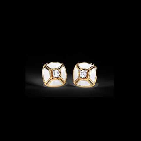 Elegant Quad Diamond Stud Earrings
