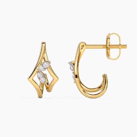 Petals Diamond Hoop Earrings