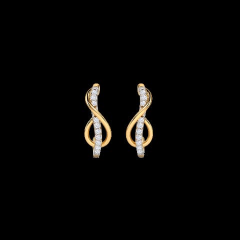 Sleek Scroll Diamond Hoop Earrings