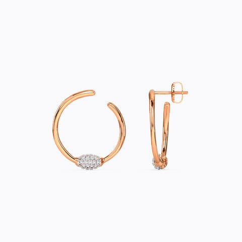 Delicate Orb Diamond Hoop Earrings