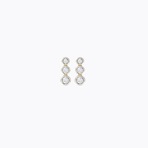 Triad Sparkle Diamond Stud Earrings Diamond Earrings 14 Karat Yellow Gold Triad Sparkle Diamond Stud Earrings