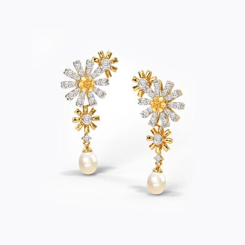 Dreamy Daisy Gemstone Drop Earrings