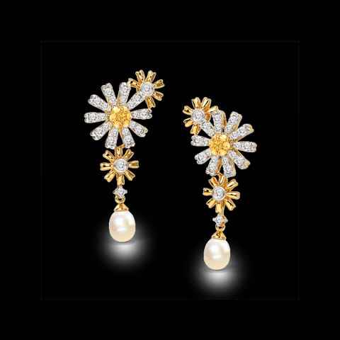 Dreamy Daisy Gemstone Drop Earrings