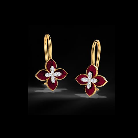 Maroon Bluet Diamond Drop Earrings
