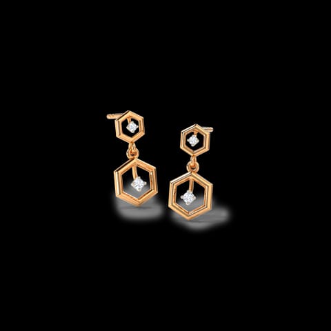 Duo Hexagon Diamond Drop Earrings Duo Hexagon Diamond Drop Earrings