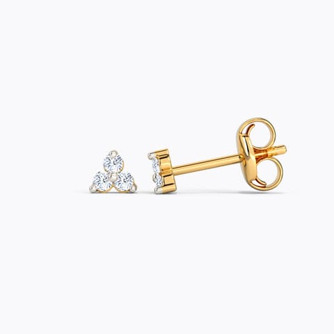 Tri Glint Diamond Stud Earrings