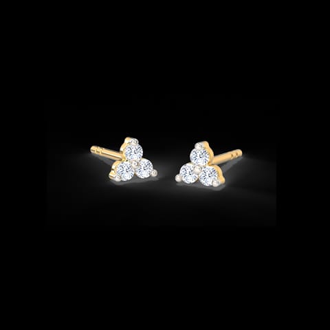 Tri Glint Diamond Stud Earrings