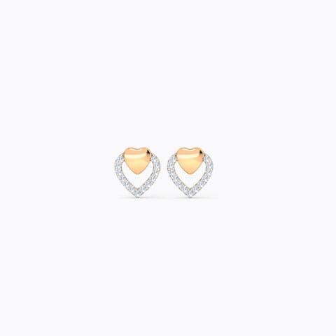 Sparkle Heart Diamond Stud Earrings Sparkle Heart Diamond Stud Earrings