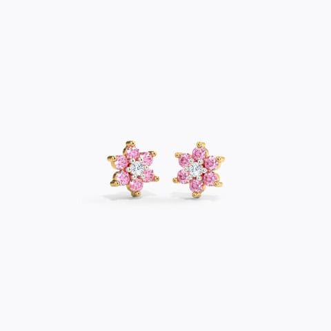 Blush Bloom Gemstone Stud Earrings