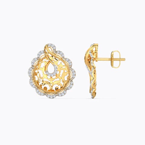 Liana Ornate Diamond Stud Earrings