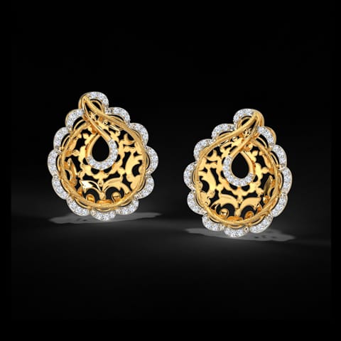 Liana Ornate Diamond Stud Earrings