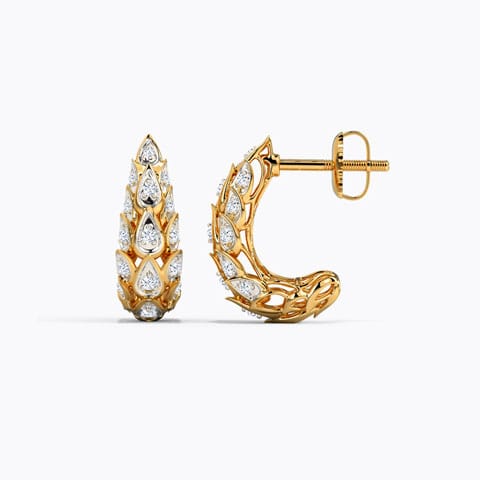 Golden Diamond Hoop Earrings