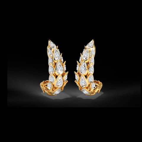 Golden Diamond Hoop Earrings