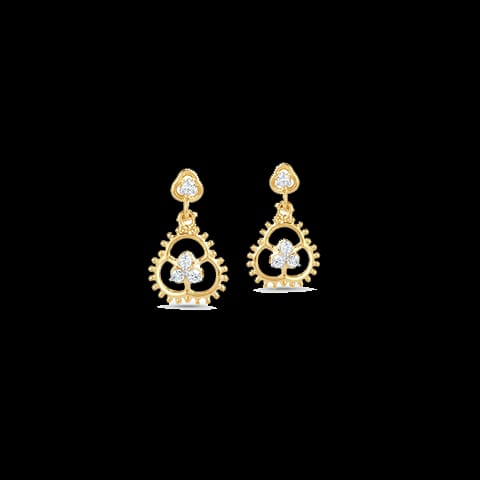 Petite Flower Diamond Drop Earrings