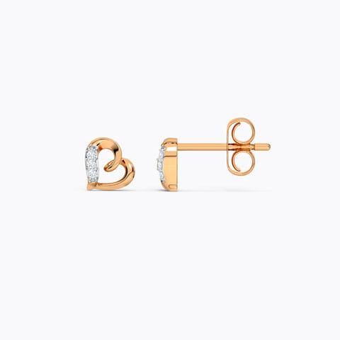Graceful Heart Diamond Stud Earrings Graceful Heart Diamond Stud Earrings