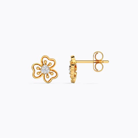 Little Floweret Diamond Stud Earrings