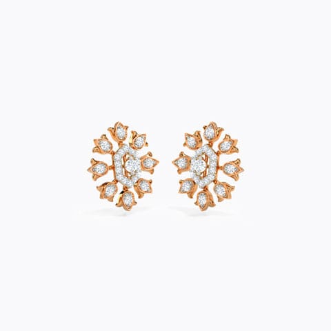 Analia Tulip Diamond Stud Earrings Diamond Earrings 14 Karat Rose Gold Analia Tulip Diamond Stud Earrings