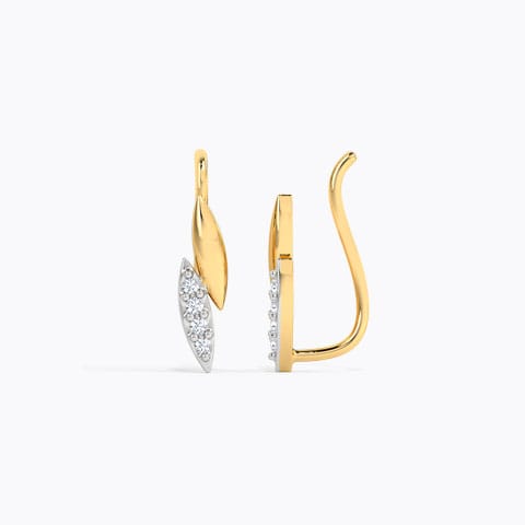 Leafy Sleek Diamond Ear Cuff