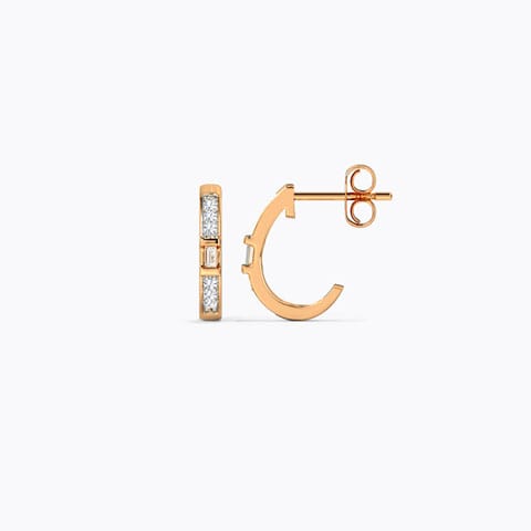 Jessica Fashionable Diamond Hoop Earrings