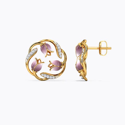 Lilac Tulip Diamond Stud Earrings Lilac Tulip Diamond Stud Earrings