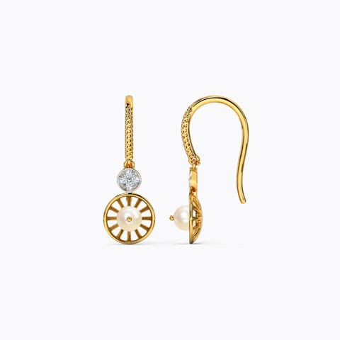 Zoey Sunburst Pearl Drop Earrings