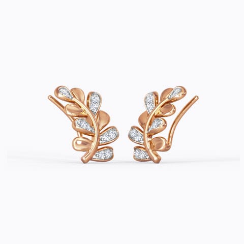 Elowen Leaf Diamond Ear cuffs