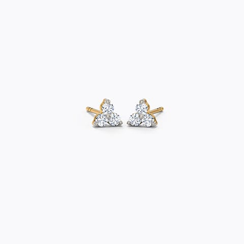 Tri Glint Diamond Stud Earrings