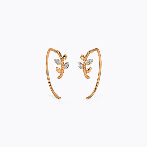 Aabha Petal Diamond Hoop Earrings