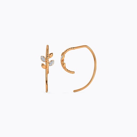Aabha Petal Diamond Hoop Earrings Aabha Petal Diamond Hoop Earrings