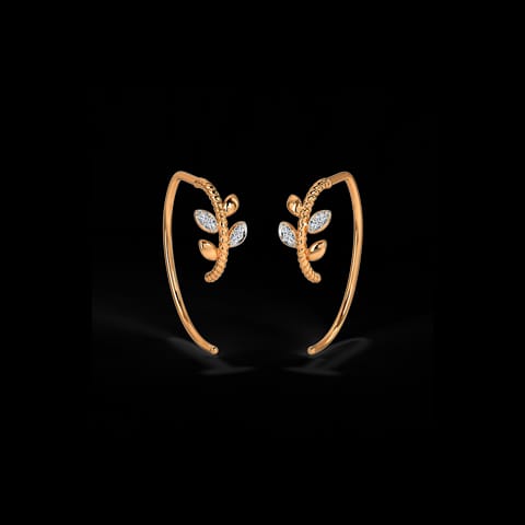Aabha Petal Diamond Hoop Earrings Aabha Petal Diamond Hoop Earrings